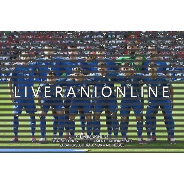 Svizzera vs Italia - UEFA EURO 2024 nella foto formazione Italia, in piedi da SX Matteo Darmian, Gianluca Scamacca, Gianluca Mancini, Alessandro Bastoni, Gianluigi Donnarumma e Bryan Cristante; in basso da SX Federico Chiesa, Nicolò Fagioli, Giovanni Di Lorenzo, Nicolò Barella e Stephan El Shaarawy Berlino (GER) 29-06-2024 Olympiastadion - Stadio Olimpico Campionato Europeo di Calcio - UEFA EURO 2024 ottavi di finale foto Roberto Garavaglia/Agenzia Aldo Liverani sas