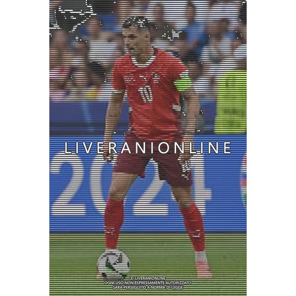 Svizzera vs Italia - UEFA EURO 2024 nella foto Granit Xhaka (Svizzera) Berlino (GER) 29-06-2024 Olympiastadion - Stadio Olimpico Campionato Europeo di Calcio - UEFA EURO 2024 ottavi di finale foto Roberto Garavaglia/Agenzia Aldo Liverani sas