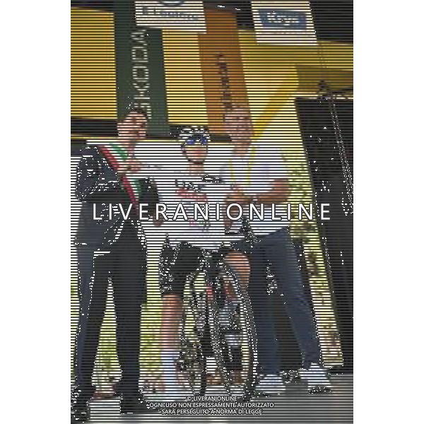 30-06-2024 Tour De France; Tappa 02 Cesenatico - Bologna; 2024, Uae Team Emirates; Pogacar, Tadej; Gozzoli, Matteo; Agostini, Andrea; Cesenatico; ©SIROTTI / AGENZIA ALDO LIVERANI SAS