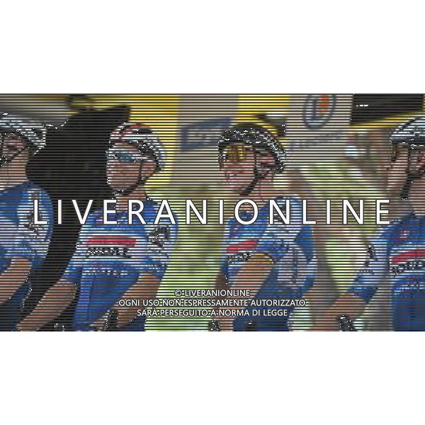 30-06-2024 Tour De France; Tappa 02 Cesenatico - Bologna; 2024, Soudal - Quick Step; Evenepoel, Remco; Landa Meana, Mikel; Cesenatico; ©SIROTTI / AGENZIA ALDO LIVERANI SAS