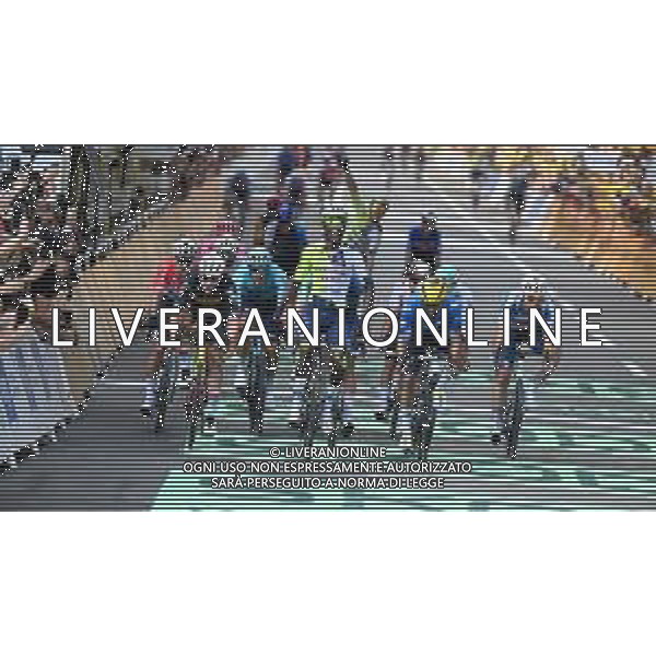 01-07-2024 Tour De France; Tappa 03 Piacenza - Torino; 2024, Intermarche - Wanty; 2024, Movistar; 2024, Lotto - Dstny; Gyrmai Hailu, Biniam; Gaviria Rendon, Fernando; De Lie, Arnaud; Torino; ©SIROTTI / AGENZIA ALDO LIVERANI SAS
