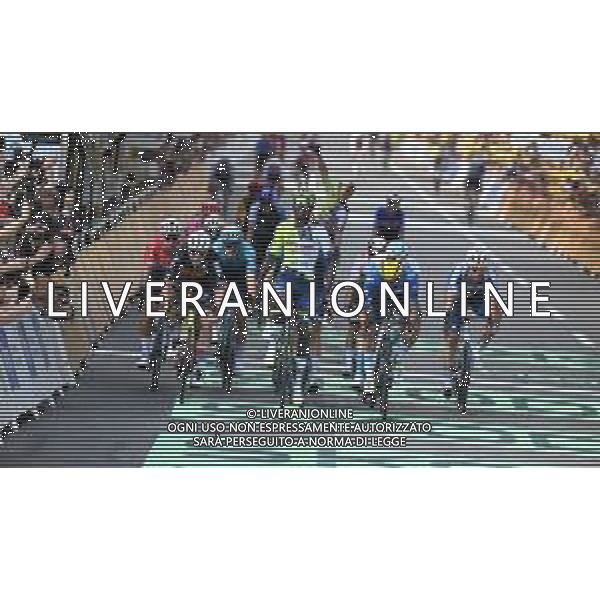 01-07-2024 Tour De France; Tappa 03 Piacenza - Torino; 2024, Intermarche - Wanty; 2024, Movistar; 2024, Lotto - Dstny; Gyrmai Hailu, Biniam; Gaviria Rendon, Fernando; De Lie, Arnaud; Torino; ©SIROTTI / AGENZIA ALDO LIVERANI SAS