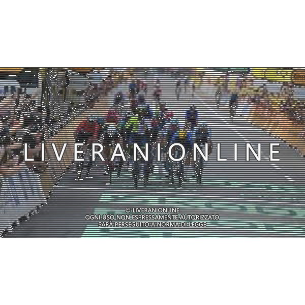 01-07-2024 Tour De France; Tappa 03 Piacenza - Torino; 2024, Intermarche - Wanty; 2024, Movistar; 2024, Lidl - Trek; 2024, Lotto - Dstny; 2024, Jayco Alula; Gyrmai Hailu, Biniam; Gaviria Rendon, Fernando; Pedersen, Mads; De Lie, Arnaud; Groenewegen, Dylan; Torino; ©SIROTTI / AGENZIA ALDO LIVERANI SAS