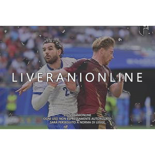 Francia vs Belgio - UEFA EURO 2024 nella foto Theo Hernandez (Francia) e Kevin De Bruyne (Belgio) Dusseldorf (GER) 01-07-2024 Dusseldorf Arena - Merkur Spiel-Arena Campionato Europeo di Calcio - UEFA EURO 2024 ottavi di finale foto Roberto Garavaglia/Agenzia Aldo Liverani sas/ AGENZIA ALDO LIVERANI SAS