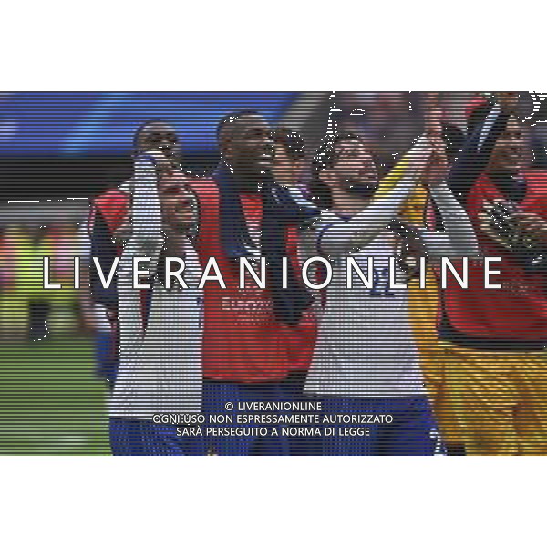 Francia vs Belgio - UEFA EURO 2024 nella foto esultanza finale Francia, da SX Antoine Griezmann (Francia), Marcus Thuram (Francia) e Theo Hernandez (Francia) Dusseldorf (GER) 01-07-2024 Dusseldorf Arena - Merkur Spiel-Arena Campionato Europeo di Calcio - UEFA EURO 2024 ottavi di finale foto Roberto Garavaglia/Agenzia Aldo Liverani sas/ AGENZIA ALDO LIVERANI SAS