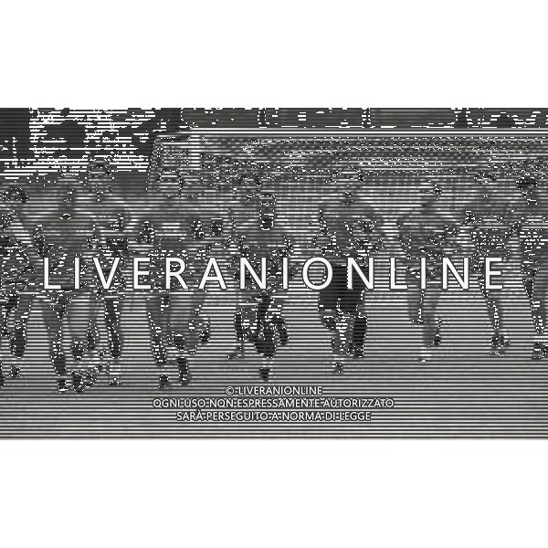 NEG- 1989 MEZZANO DI PRIMIERO RITIRO ESTIVO BARI CALCIO NELLA FOTO ALLENAMENTO BARI CALCIO AG ALDO LIVERANI SAS