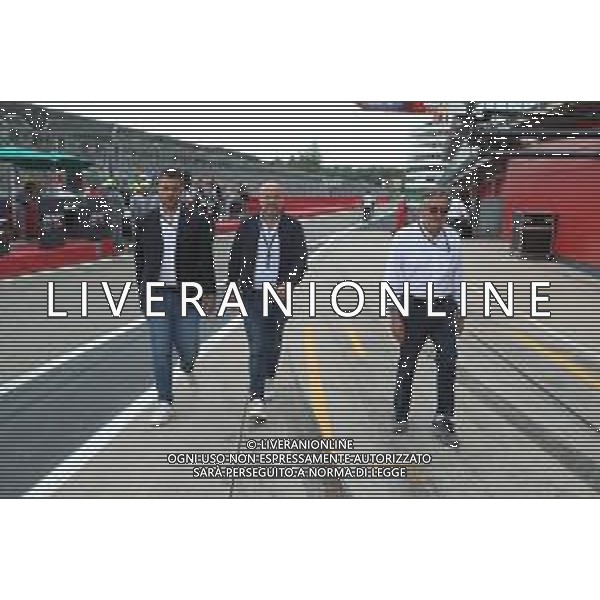 IMOLA 07 07 2024 AUTODROMO ENZO E DINO FERRARI ELMS 4 ORE IMOLA NELLA FOTO DA SINISTRA SINDACO DI IMOLA MARCO PANIERI ORGANIZZATORE ELMS FEDERIC LEQUIEN E GIAN CARLO MINARDI PRESIDENTE FORMULA IMOLA ©SANNA/AGENZIA ALDO LIVERANI SAS