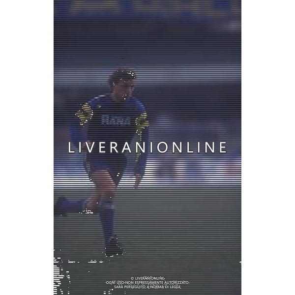 DIAP-RETROSPETTIVA CLAUDIO LUNINI CALCIATORE NELLA FOTO CLAUDIO LUNINI CON LA MAGLIA DEL VERONA CALCIO CALCIO ANNO 1990-1991 AG ALDO LIVERANI SAS