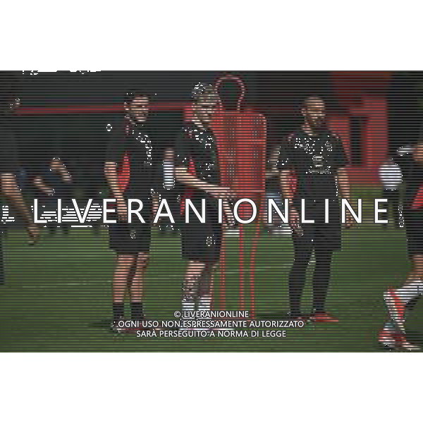 TVRG Primo allenamento Milan nella foto da SX Davide Calabria (Milan), Alejandro Jimenez (Milan) e Ismael Bennacer (Milan) Carnago (VA) 08-07-2024 Primo allenamento del Milan presso il centro sportivo Milanello in preparazione della stagione 2024-2025 foto Roberto Garavaglia/Agenzia Aldo Liverani sas