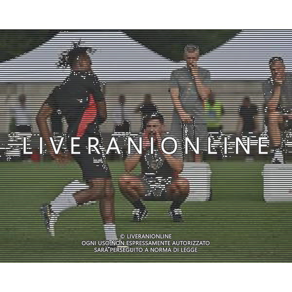 TVRG Primo allenamento Milan nella foto Paulo Fonseca allenatore Milan Carnago (VA) 08-07-2024 Primo allenamento del Milan presso il centro sportivo Milanello in preparazione della stagione 2024-2025 foto Roberto Garavaglia/Agenzia Aldo Liverani sas