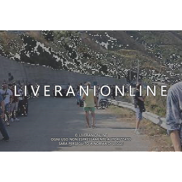 Jaan Roose, 32enne estone, tenta l\'attraversamento dello Stretto di Messina su una fettuccia larga meno di 2 centimetri, tesa a 200 metri sul livello del mare. Reggio Calabria 10.07.2024 Nella foto la partenza dal Pilone di Cannitello ©Garreffa Pasquale/AGENZIA ALDO LIVERANI SAS