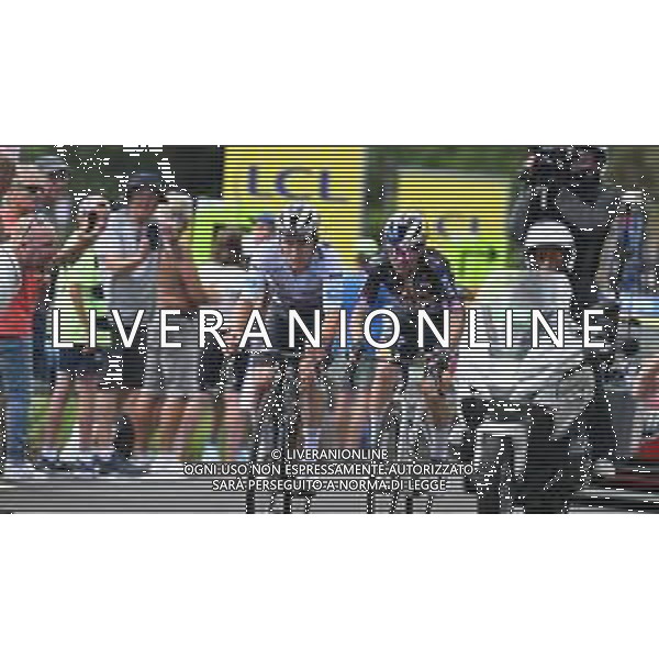 10-07-2024 Tour De France; Tappa 11 Evaux Les Bains - Le Lioran; 2024, Soudal - Quick Step; 2024, Bora - Hansgrohe; Evenepoel, Remco; Roglic, Primoz; Col De Font De Cere; ©SIROTTI / AGENZIA ALDO LIVERANI SAS