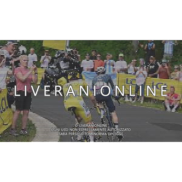 10-07-2024 Tour De France; Tappa 11 Evaux Les Bains - Le Lioran; 2024, Visma - Lease A Bike; 2024, Uae Team Emirates; Vingegaard, Jonas; Pogacar, Tadej; Col De Font De Cere; ©SIROTTI / AGENZIA ALDO LIVERANI SAS