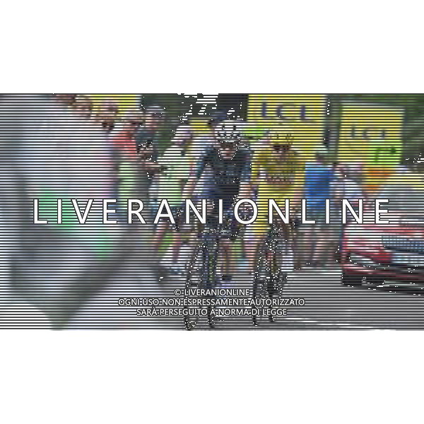 10-07-2024 Tour De France; Tappa 11 Evaux Les Bains - Le Lioran; 2024, Visma - Lease A Bike; 2024, Uae Team Emirates; Vingegaard, Jonas; Pogacar, Tadej; Col De Font De Cere; ©SIROTTI / AGENZIA ALDO LIVERANI SAS