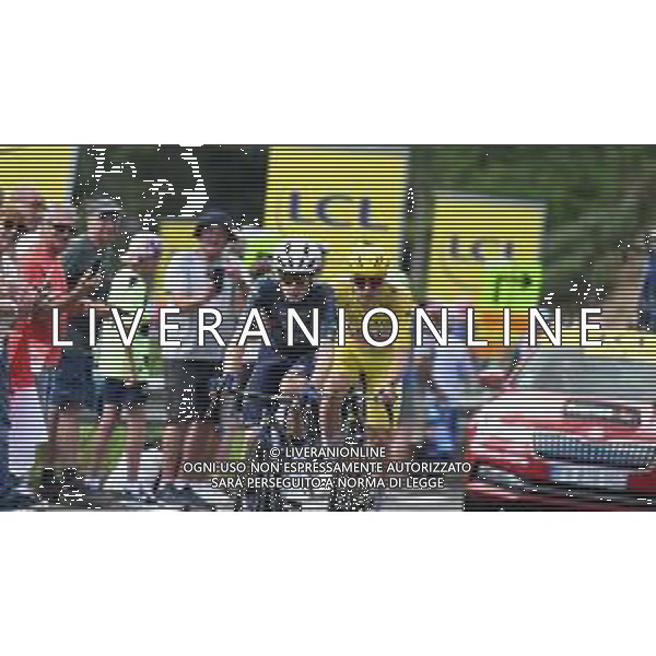 10-07-2024 Tour De France; Tappa 11 Evaux Les Bains - Le Lioran; 2024, Visma - Lease A Bike; 2024, Uae Team Emirates; Vingegaard, Jonas; Pogacar, Tadej; Col De Font De Cere; ©SIROTTI / AGENZIA ALDO LIVERANI SAS