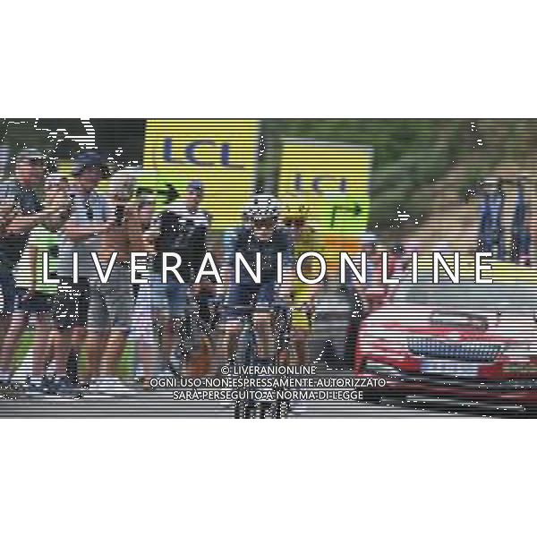 10-07-2024 Tour De France; Tappa 11 Evaux Les Bains - Le Lioran; 2024, Visma - Lease A Bike; 2024, Uae Team Emirates; Vingegaard, Jonas; Pogacar, Tadej; Col De Font De Cere; ©SIROTTI / AGENZIA ALDO LIVERANI SAS