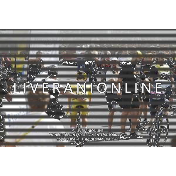10-07-2024 Tour De France; Tappa 11 Evaux Les Bains - Le Lioran; 2024, Visma - Lease A Bike; 2024, Uae Team Emirates; Vingegaard, Jonas; Pogacar, Tadej; Le Lioran; ©SIROTTI / AGENZIA ALDO LIVERANI SAS