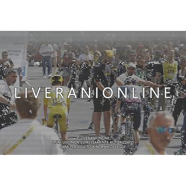 10-07-2024 Tour De France; Tappa 11 Evaux Les Bains - Le Lioran; 2024, Visma - Lease A Bike; 2024, Uae Team Emirates; Vingegaard, Jonas; Pogacar, Tadej; Le Lioran; ©SIROTTI / AGENZIA ALDO LIVERANI SAS