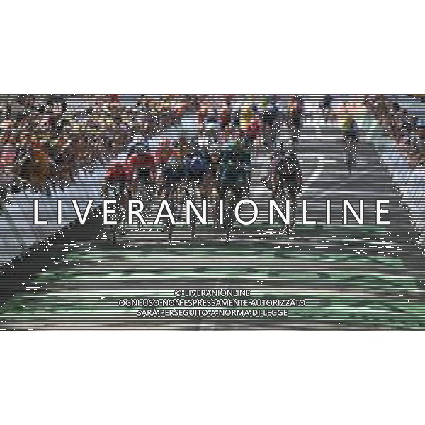 11-07-2024 Tour De France; Tappa 12 Aurillac - Villeneuve Sur Lot; 2024, Intermarche - Wanty; 2024, Visma - Lease A Bike; 2024, Israel - Premier Tech; 2024, Alpecin - Deceuninck; Gyrmai Hailu, Biniam; Van Aert, Wout; Ackermann, Pascal; Philipsen, Jasper; ©SIROTTI / AGENZIA ALDO LIVERANI SAS