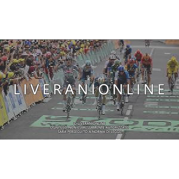 12-07-2024 Tour De France; Tappa 13 Agen - Pau; 2024, Alpecin - Deceuninck; 2024, Visma - Lease A Bike; 2024, Israel - Premier Tech; Philipsen, Jasper; Van Aert, Wout; Ackermann, Pascal; Pau; ©SIROTTI/ AGENZIA ALDO LIVERANI SAS