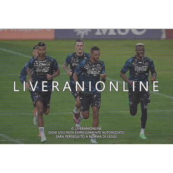 RITIRO NAPOLI CALCIO A DIMARO - ALLENAMENTO 13.07.2024 NELLA FOTO Jens Cajuste, Juan Jesus, Victor Osimhen ©MOSCA/ AGENZIA ALDO LIVERANI SAS