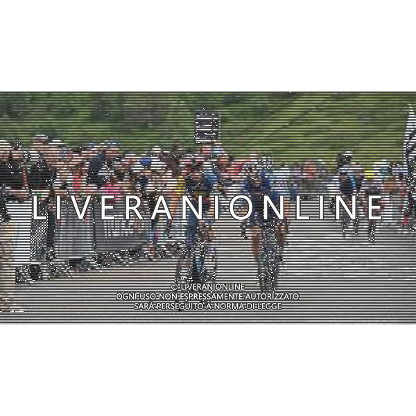 13-07-2024 Tour De France; Tappa 14 Pau - Saint Lary Soulan; 2024, Lidl - Trek; 2024, Soudal - Quick Step; Ciccone, Giulio; Landa Meana, Mikel; Saint Lary Soulan; ©SIROTTI/AGENZIA ALDO LIVERANI SAS