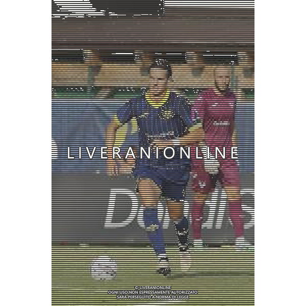 Daniele Ghilardi of Hellas Verona play the ball during Hellas Verona FC vs Top 22 Dilettanti Verona, 1° Test Match, at Centro Sportivo \'La Pineta\' on Folgaria (TN), on July 17, 2024. (Photo by Davide Casentini)/AGENZIA ALDO LIVERANI SAS