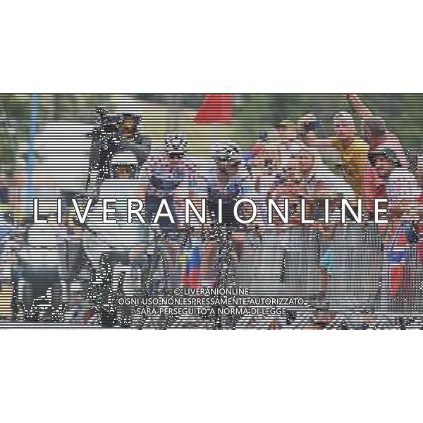 19-07-2024 Tour De France; Tappa 19 Embrun - Isola 2000; 2024, Soudal - Quick Step; 2024, Visma - Lease A Bike; Evenepoel, Remco; Vingegaard, Jonas; Isola 2000; ©SIROTTI/AGENZIA ALDO LIVERANI SAS