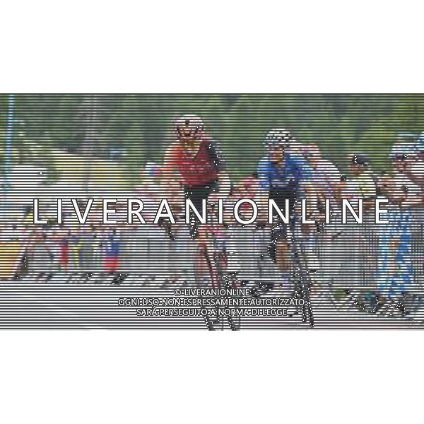 19-07-2024 Tour De France; Tappa 19 Embrun - Isola 2000; 2024, Ineos Grenadiers; 2024, Movistar; Rodriguez Cano, Carlos; Mas, Enric; Isola 2000; ©SIROTTI/AGENZIA ALDO LIVERANI SAS