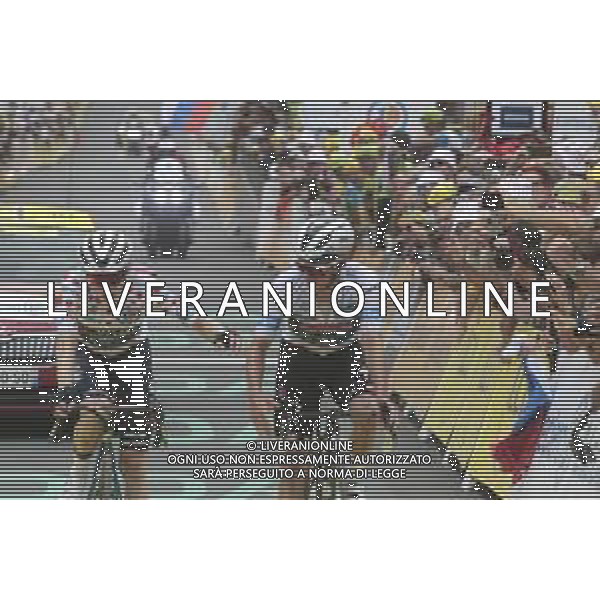 19-07-2024 Tour De France; Tappa 19 Embrun - Isola 2000; 2024, Soudal - Quick Step; Evenepoel, Remco; Vingegaard, Jonas; Isola 2000; ©SIROTTI/AGENZIA ALDO LIVERANI SAS