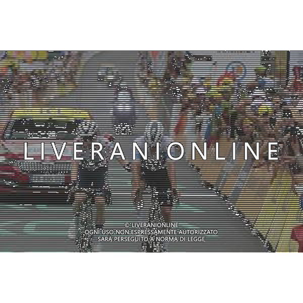 19-07-2024 Tour De France; Tappa 19 Embrun - Isola 2000; 2024, Soudal - Quick Step; Evenepoel, Remco; Vingegaard, Jonas; Isola 2000; ©SIROTTI/AGENZIA ALDO LIVERANI SAS
