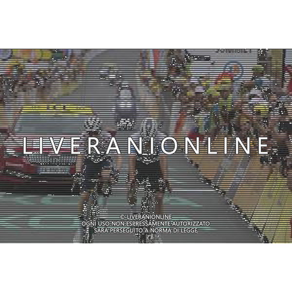 19-07-2024 Tour De France; Tappa 19 Embrun - Isola 2000; 2024, Soudal - Quick Step; Evenepoel, Remco; Vingegaard, Jonas; Isola 2000; ©SIROTTI/AGENZIA ALDO LIVERANI SAS