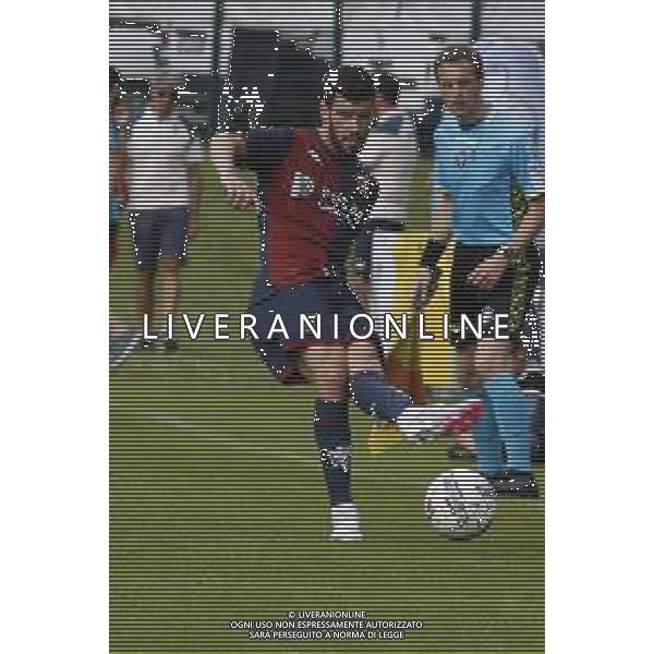 AAron Martin of Genoa CFC play the ball during Genoa CFC vs Venezia FC, Test Match pre season Serie A Enilive 2024-25, at Centro Sportivo "Carlo Benatti" in Moena (TN), Italy, on July 20, 2024. (Photo by Davide Casentini)/AGENZIA ALDO LIVERANI SAS