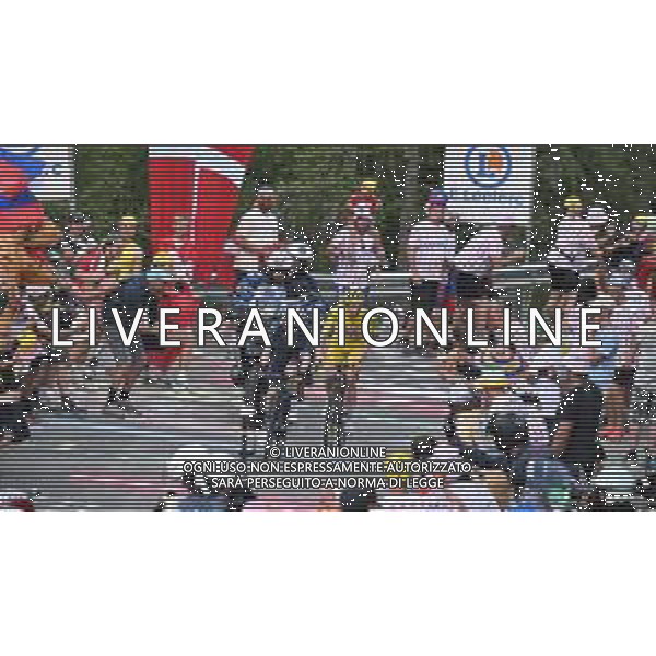 20-07-2024 Tour De France; Tappa 20 Nice - Col De La Couillole; 2024, Uae Team Emirates; 2024, Visma - Lease A Bike; Pogacar, Tadej; Vingegaard, Jonas; Col De La Couillole; ©SIROTTI/AGENZIA ALDO LIVERANI SAS