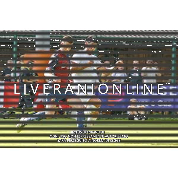 Mattia Bani of Genoa CFC battle for the ball with Michael Svoboda of Venezia FC during Genoa CFC vs Venezia FC, Test Match pre season Serie A Enilive 2024-25, at Centro Sportivo "Carlo Benatti" in Moena (TN), Italy, on July 20, 2024. (Photo by Davide Casentini) /AGENZIA ALDO LIVERANI SAS