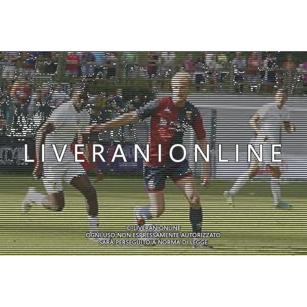 Morten Thorsby of Genoa CFC competes for the ball with Issah Doumbia of Venezia FC during Genoa CFC vs Venezia FC, Test Match pre season Serie A Enilive 2024-25, at Centro Sportivo "Carlo Benatti" in Moena (TN), Italy, on July 20, 2024. (Photo by Davide Casentini) /AGENZIA ALDO LIVERANI SAS