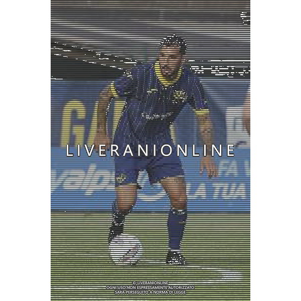 Federico Ceccerini of Hellas Verona play the ball during Hellas Verona FC vs FC Rovereto, 2° Test Match, at Centro Sportivo \'La Pineta\' on Folgaria (TN), on July 21, 2024. (Photo by Davide Casentini)/AGENZIA ALDO LIVERANI SAS