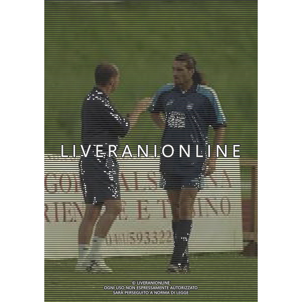 NEG-1997-1998 PESCARA CALCIO PARTITA AMICHEVOLE NELLA FOTO MAURIZIO VISCIDI ALLENATORE PESCARA CALCIO CON SOSSIO ARUTA AG ALDO LIVERANI SAS
