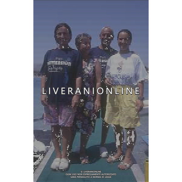 DIAP- RETROSPETTIVA ROSSANA MAIORCA APNEISTA NELLA FOTO ROSSANA MAIORCA NELL\'ANNO 1991 CON LA FAMIGLIA AG ALDO LIVERANI SAS