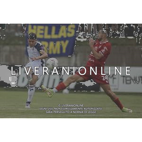 Abdou Harroui of Hellas Verona play the ball during Hellas Verona FC vs Virtus Verona FC, 3° Test Match, at Centro Sportivo \'La Pineta\' on Folgaria (TN), on July 24, 2024. (Photo by Davide Casentini)/AG ALDO LIVERANI SAS