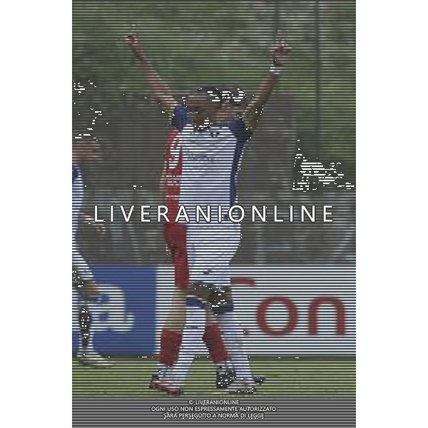 Dailon Livramento of Hellas Verona FC celebrates after scoring during Hellas Verona FC vs Virtus Verona FC, 3° Test Match, at Centro Sportivo \'La Pineta\' on Folgaria (TN), on July 24, 2024. (Photo by Davide Casentini)/AG ALDO LIVERANI SAS