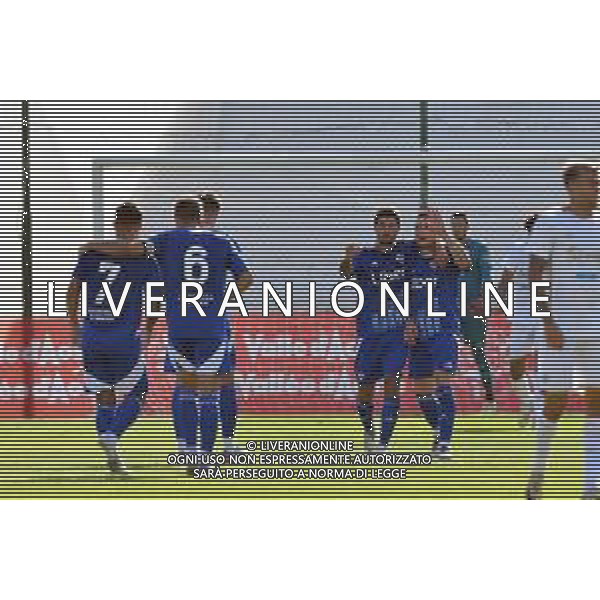 Chatillon (Ao) 25.07.2024 Stadio E.Brunod ©Manuela Viganti/Agenzia Aldo Liverani Cagliari vs Como Amichevole Precampionato stagione 2024/2025 Nella foto: esultanza como dopo il gol di andrea belotti ©Viganti/AG ALDO LIVERANI SAS