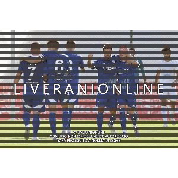 Chatillon (Ao) 25.07.2024 Stadio E.Brunod ©Manuela Viganti/Agenzia Aldo Liverani Cagliari vs Como Amichevole Precampionato stagione 2024/2025 Nella foto: esultanza como dopo il gol di andrea belotti ©Viganti/AG ALDO LIVERANI SAS