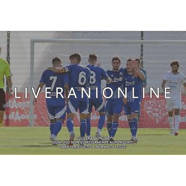 Chatillon (Ao) 25.07.2024 Stadio E.Brunod ©Manuela Viganti/Agenzia Aldo Liverani Cagliari vs Como Amichevole Precampionato stagione 2024/2025 Nella foto: esultanza como dopo il gol di andrea belotti ©Viganti/AG ALDO LIVERANI SAS