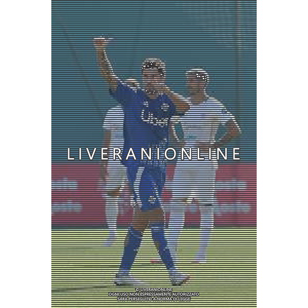 Chatillon (Ao) 25.07.2024 Stadio E.Brunod ©Manuela Viganti/Agenzia Aldo Liverani Cagliari vs Como Amichevole Precampionato stagione 2024/2025 Nella foto: esultanza patrick cutrone dopo il gol ©Viganti/AG ALDO LIVERANI SAS