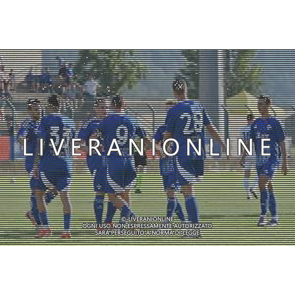 Chatillon (Ao) 25.07.2024 Stadio E.Brunod ©Manuela Viganti/Agenzia Aldo Liverani Cagliari vs Como Amichevole Precampionato stagione 2024/2025 Nella foto: esultanza como dopo il gol di gabrielloni ©Viganti/AG ALDO LIVERANI SAS