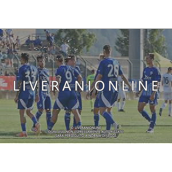 Chatillon (Ao) 25.07.2024 Stadio E.Brunod ©Manuela Viganti/Agenzia Aldo Liverani Cagliari vs Como Amichevole Precampionato stagione 2024/2025 Nella foto: esultanza como dopo il gol di gabrielloni ©Viganti/AG ALDO LIVERANI SAS