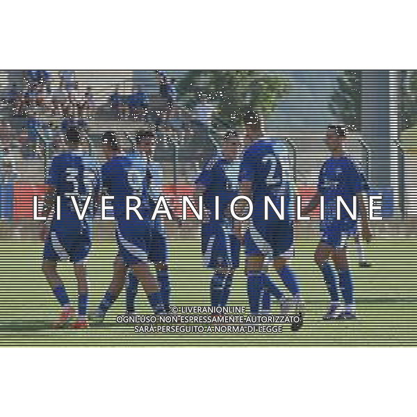 Chatillon (Ao) 25.07.2024 Stadio E.Brunod ©Manuela Viganti/Agenzia Aldo Liverani Cagliari vs Como Amichevole Precampionato stagione 2024/2025 Nella foto: esultanza como dopo il gol di gabrielloni ©Viganti/AG ALDO LIVERANI SAS