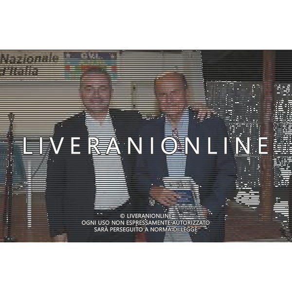 IMOLA 26 07 2024 PONTICELLI FESTA "PASTASCIUTTA ANTIFASCISTA" RAFFAELE DONINI E PIER LUIGI BERSANI PRESENTANO IL LIBRO DI DONINI NELLA FOTO RAFAELLE DONINI E PIER LUIGI BERSANI FOTO GIANNI SANNA-AG ALDO LIVERANI SAS