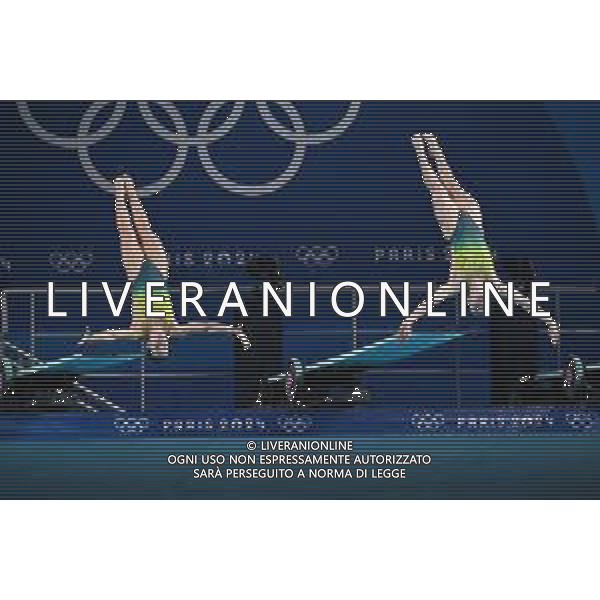 Olimpiadi Parigi 2024 nella foto la coppia australiana, Maddison Keeney e Anabelle Smith Parigi (FRA) 27-07-2024 Finale della gara femminile di tuffi dal trampolino 3 metri sincronizzato foto Roberto Garavaglia/Agenzia Aldo Liverani sas
